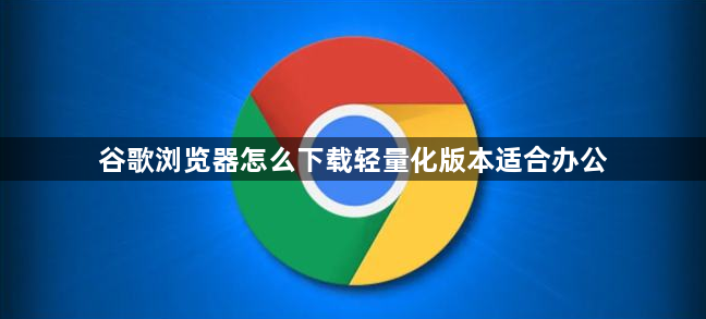 谷歌浏览器怎么下载轻量化版本适合办公1